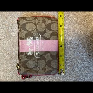 Coach coated canvas wristlet